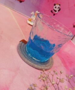 ماگ شیشه ای کوتاه طرح یخی