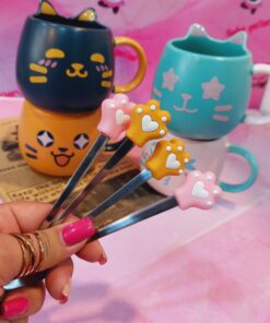 Alternative view of ماگ گربه قاشق پنجه ای سرامیکی