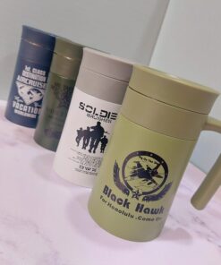 فلاسک  استیل دسته دار طرح  ارتشی رنگی کد 1758