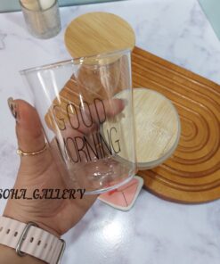 ماگ پیرکس گود مورنینگ در چوبی