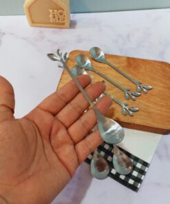 قاشق استیل طرح برگ