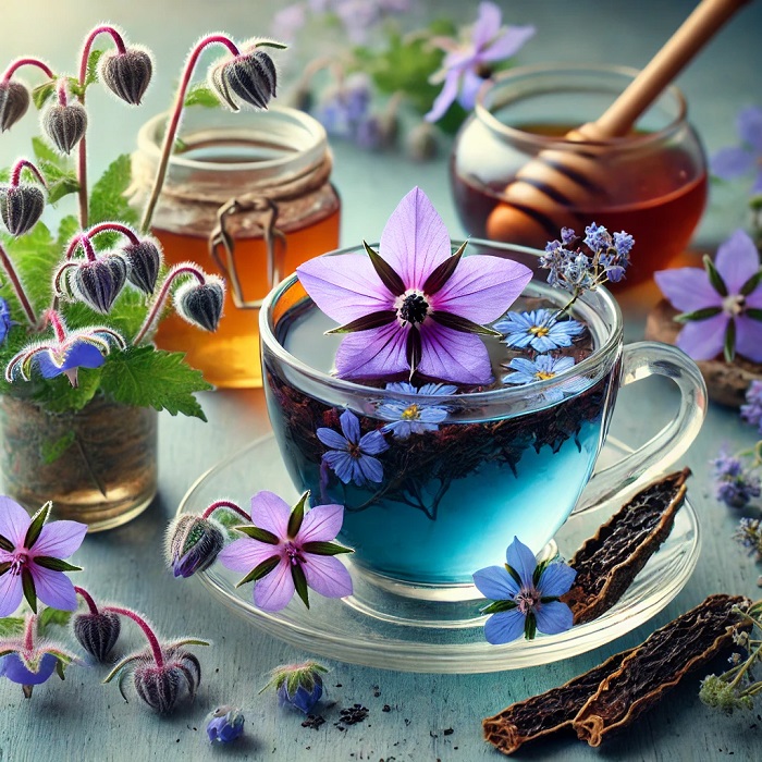 دمنوش گل گاو زبان و سنب الطیب