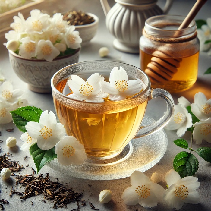 دمنوش چای سفید و یاس