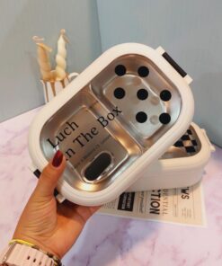 لانچ باکس سفید و سیاه