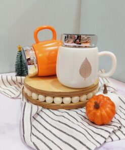 ماگ درپیچی طرح برگی