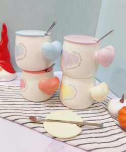 ماگ دسته قلبی رنگی