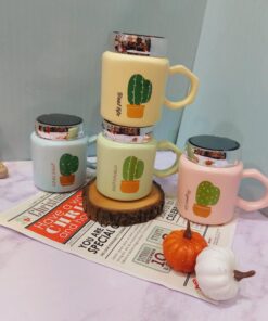 ماگ کاکتوس درپیچی رنگی