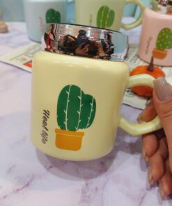 ماگ کاکتوس درپیچی رنگی