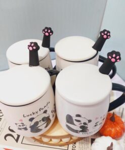 ماگ سرامیکی پاندا قاشق فانتزی