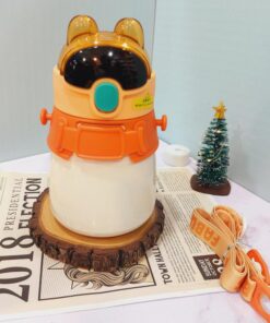 فلاسک استیل خرس عینکی (نی دار )