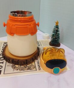 فلاسک استیل خرس عینکی (نی دار )