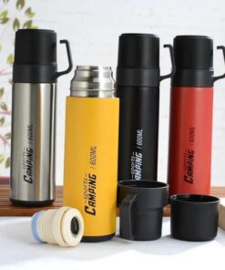 فلاسک استیل دو لیوانه رنگی 600