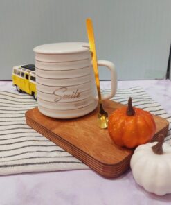 ماگ سرامیکی لبخند سفید ومشکی