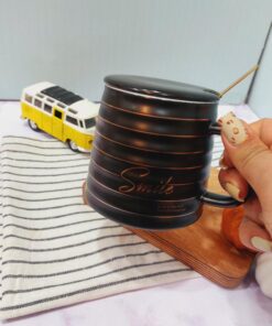 ماگ سرامیکی لبخند سفید ومشکی