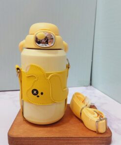 تراول ماگ فانتزی رنگی کاور چرمی