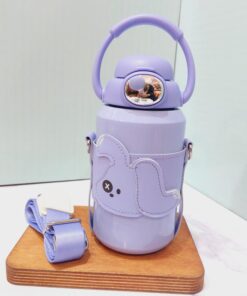 تراول ماگ فانتزی رنگی کاور چرمی