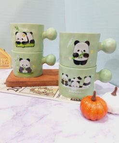 ماگ پاندا دسته توپی سبز