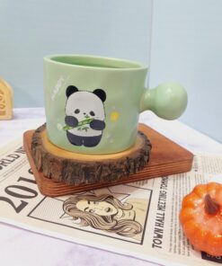 ماگ پاندا دسته توپی سبز