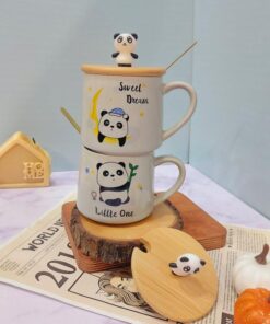 ماگ پاندایی در چوبی طوسی