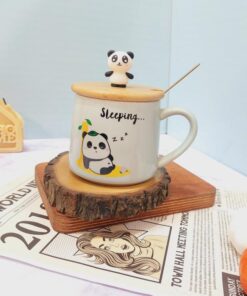 ماگ پاندایی در چوبی طوسی