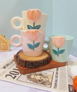 ماگ لاله آبرنگی برجسته