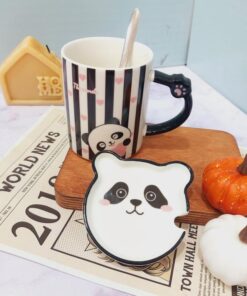 ماگ پاندایی طرح شطرنجی