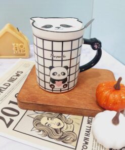 ماگ پاندایی طرح شطرنجی