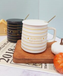 ماگ ست سفید و مشکی حلزونی