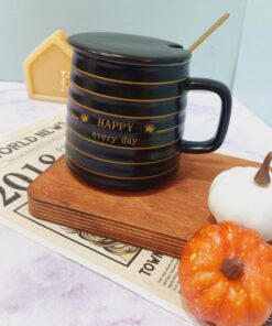 ماگ ست سفید و مشکی حلزونی