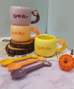 ماگ خرسی قاشق سرامیکی کد 1493