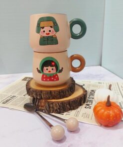 ماگ قاشق دار دختر و پسر روسی کد1497