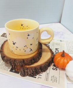 ماگ دسته قلبی طرح ببعی کد1498