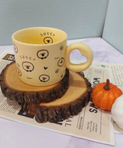 ماگ دسته قلبی طرح ببعی کد1498