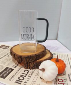 ماگ پیرکس دسته مشکی گود مورنینگ کد1504