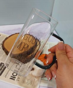 ماگ پیرکس دسته مشکی گود مورنینگ کد1504