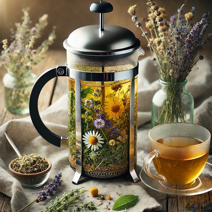 دمنوش با فرنچ پرس