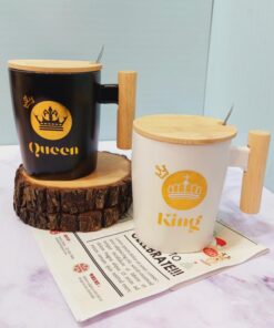 ماگ ست کینگ و کوِِِِیین دسته چوبی کد1549