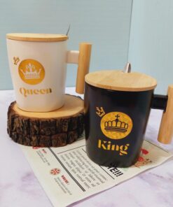 ماگ ست کینگ و کوِِِِیین دسته چوبی کد1549