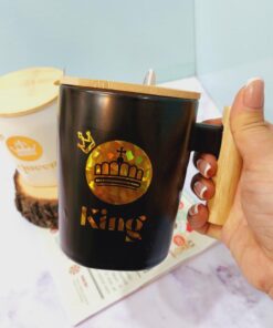 ماگ ست کینگ و کوِِِِیین دسته چوبی کد1549