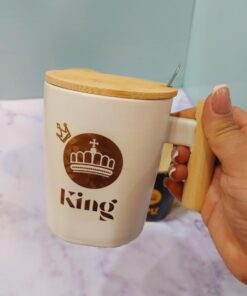 ماگ ست کینگ و کوِِِِیین دسته چوبی کد1549