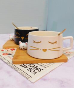 فنجون فانتزی سینی دار گربه برجسته کد 1585