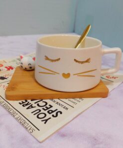 فنجون فانتزی سینی دار گربه برجسته کد 1585