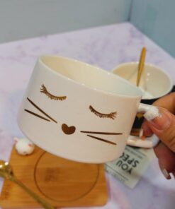 فنجون فانتزی سینی دار گربه برجسته کد 1585