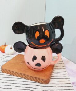 ماگ میکی مشکی و صورتی دست ساز کد 1590