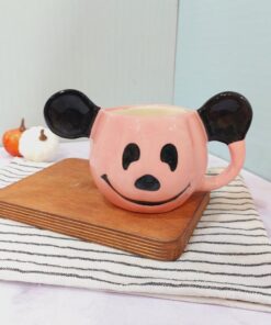 ماگ میکی مشکی و صورتی دست ساز کد 1590