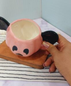 ماگ میکی مشکی و صورتی دست ساز کد 1590