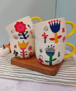 ماگ طرح نقاشی گلدار کد 1595