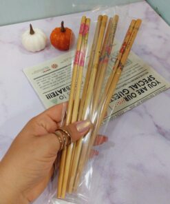 چاپستیک طرح دار چوبی کد1613