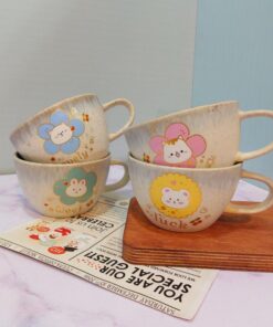 ماگ فنجون لاته خوری طرح گل کد 1630