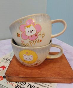 ماگ فنجون لاته خوری طرح گل کد 1630